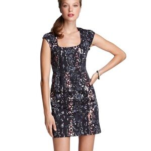 NWT French Connection Blue Pink Cap Sleeve Tunic Dress 8